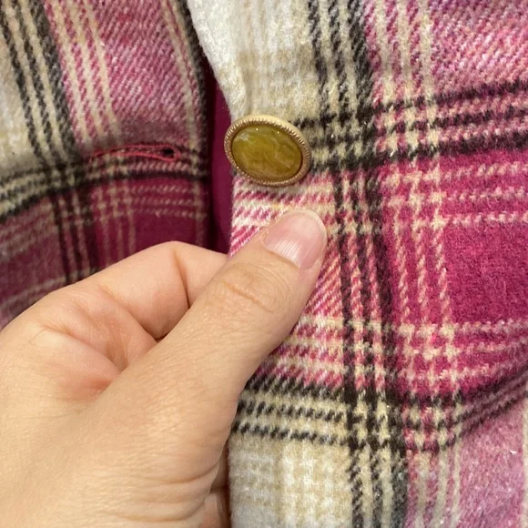 NWOT POL Pink and Brown Plaid Blazer size small - Picture 4 of 8